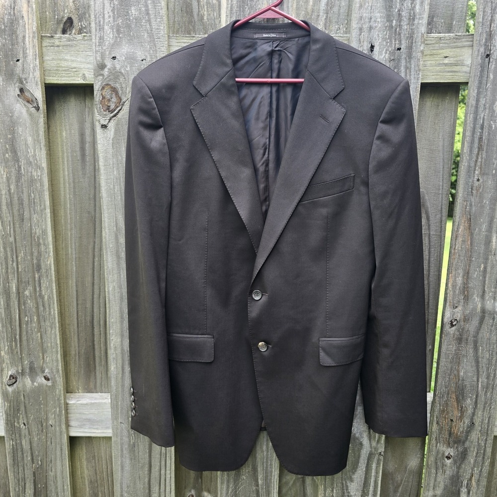 Authentic Gucci Black Wool Blend Two Button Blazer Sport Coat 54L 44L
